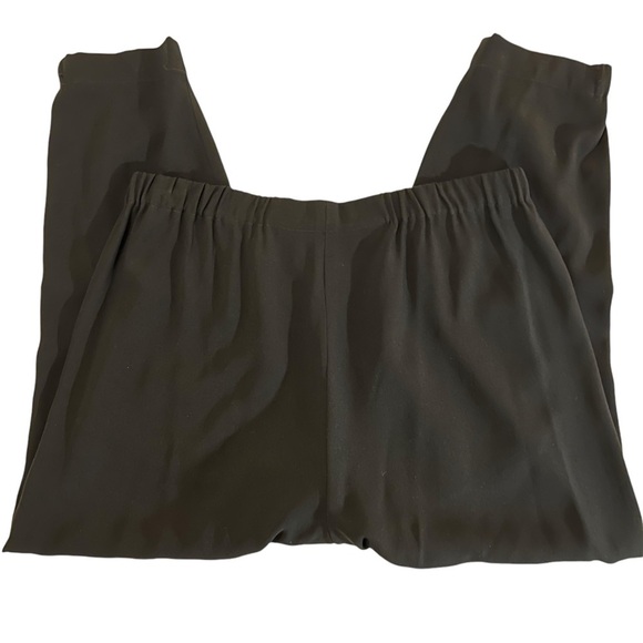 Aritzia Babaton Women’s Black Crepe Cropped Pleated Dress Pants Trousers XL - Picture 4 of 15